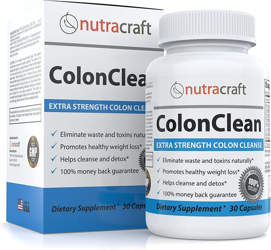 ColonClean #1 Herbal Colon Detox and Laxative Supplement for Weight and Constipation Relief | Advanced Intestinal and Bowel Sweep with Senna, Cascara Sagrada, Psyllium, MCT, Aloe and Probiotics | 30 Capsules