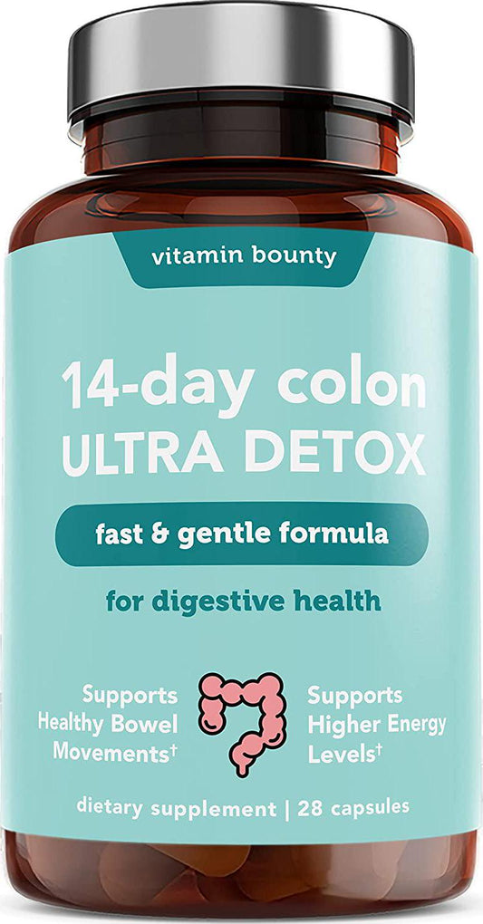 Colon Cleanse - 14 Day Gentle Cleanse, Premium Quality Colon Cleanser to Support Gut Health and Natural Bowel Movements - Vitamin Bounty