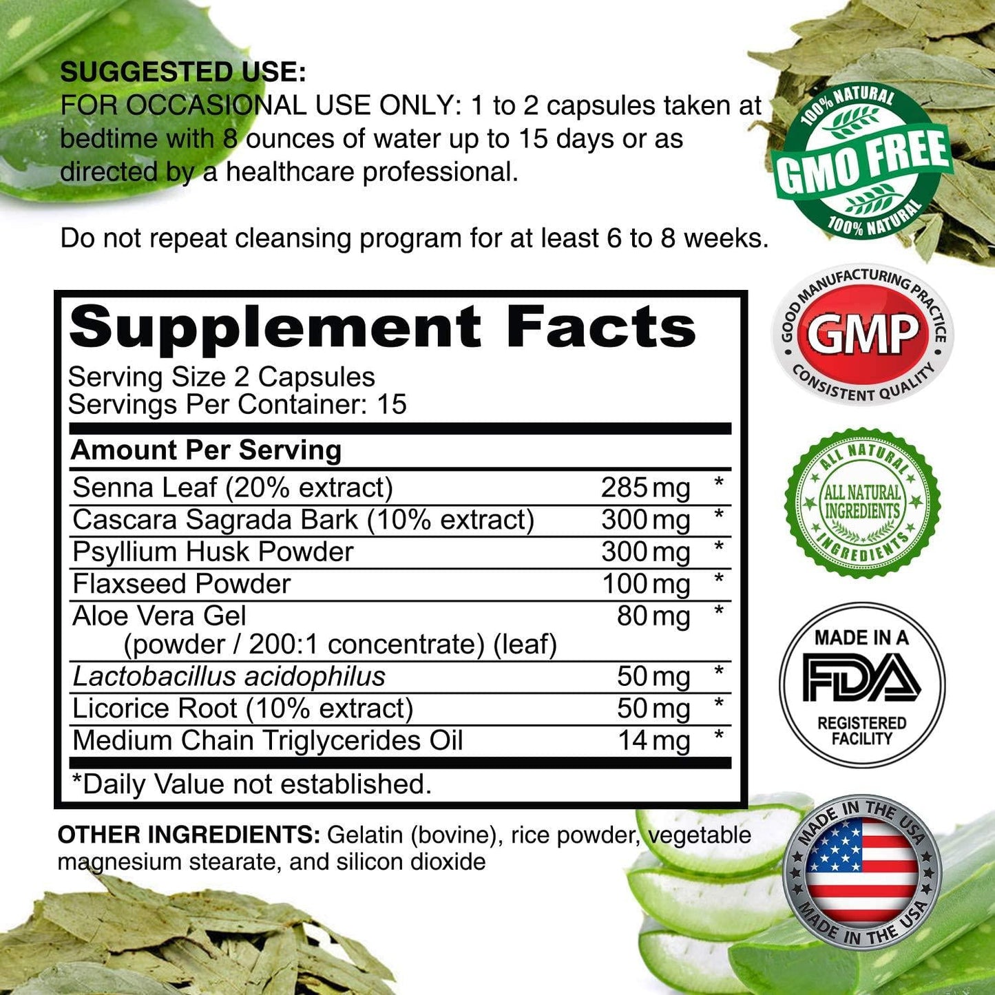 Colon Cleanse, Colon Detox, Colon Cleanse Pills, Colon Cleanser, Herbal Laxative, Detox Cleanser, Detox Supplements for Bloating, Constipation Relief, Digestive Health, Bowel Movement. 60 Vegan Caps