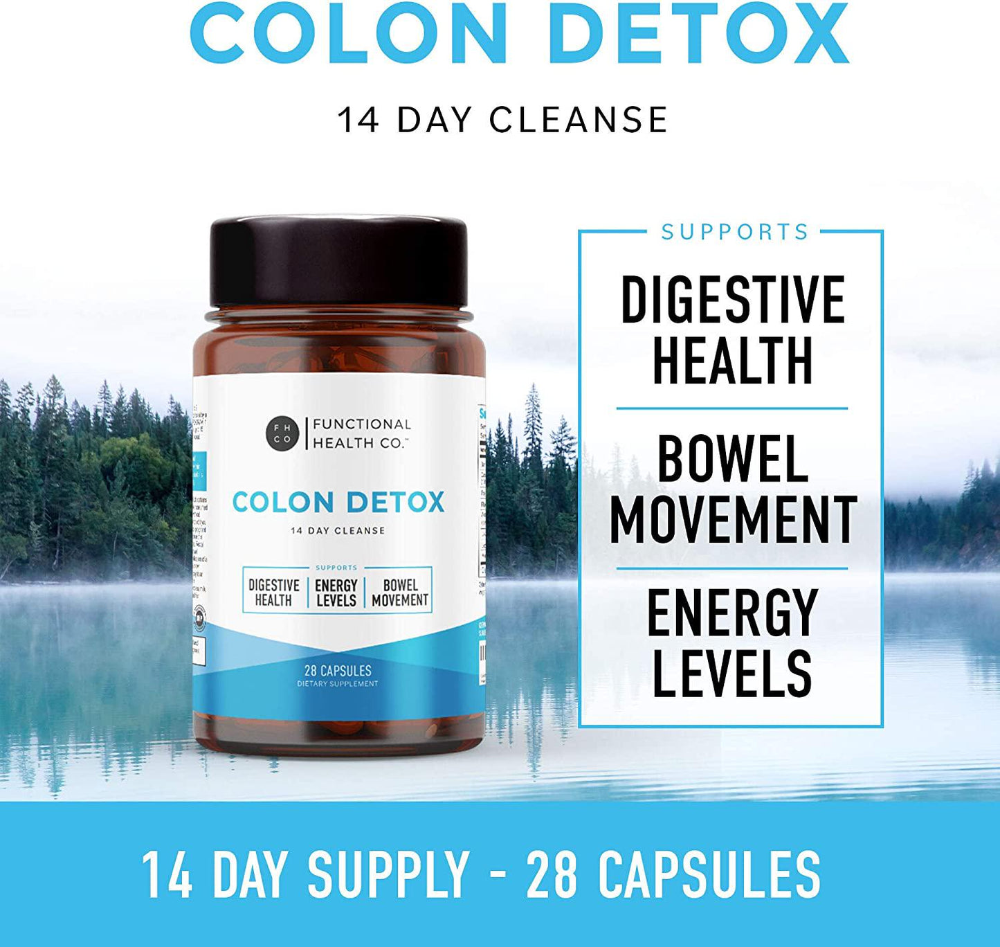 Colon Cleanse and Detox. 14 Day Fast Acting Natural, Supports Healthy Bowel Movements