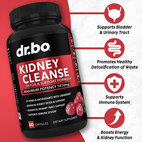 Colon Cleanse and Kidney Cleanse Detox Support Supplement - Natural Bowel Cleanser Pills for Intestinal Bloating and Daily Constipation Relief - Help Repair Kidneys, Bladder Control and Urinary Tract Health