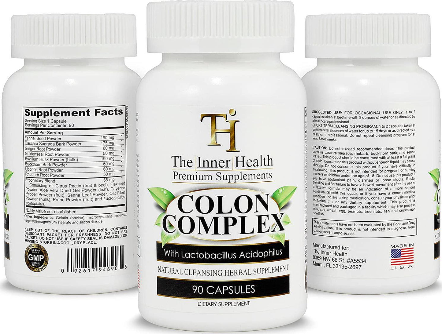 Colon and Gut Cleanse Detox Formula - Supporting Gut Health, Purification and Healthy Weight - Containing Aloe Vera, Licorice Root, Lactobacillus Acidophilus Probiotic and More, by The Inner Health