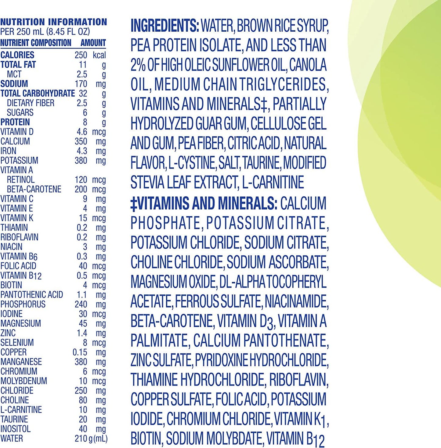 Compleat Pediatric Standard 1.0 Plant-Based Tube Feeding Formula, No Artifical Flavors, Colors or Sweeteners, Vanilla 24 x 8.45 fl oz Carton