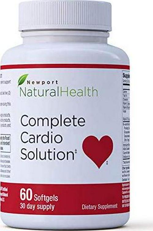 Complete Cardio Solution: Heart Health Supplement, Cholesterol Support, Blood Pressure Support, CoQ10 Supplement 100 mg, HydroQsorb, Capros, Omega-3. 60 Softgels
