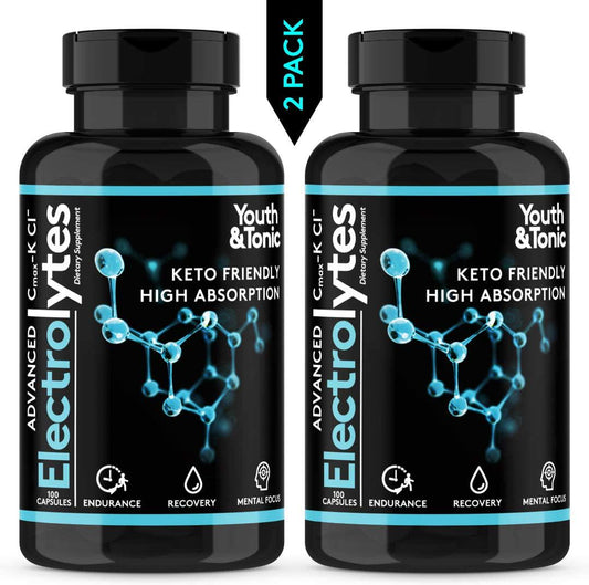 Complete Electrolyte Supplement | Highest Bioavailability | Cmax Chloride Potassium Magnesium | Boost Endurance Muscle Recovery Mental Focus | Rapid Rehydration Salts | Keto Friendly Pills | 200 caps