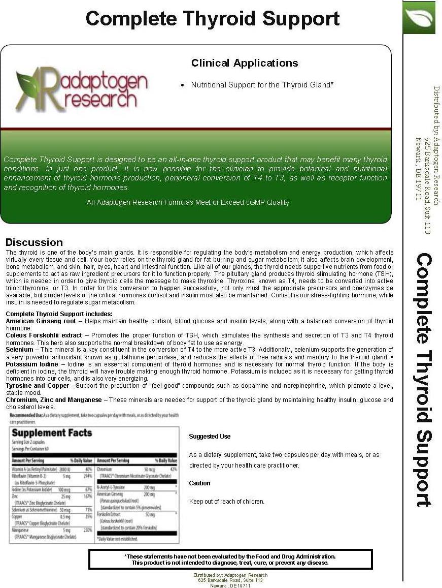 Complete Thyroid Support - 120 Vegetarian Capsules - 60 Serving