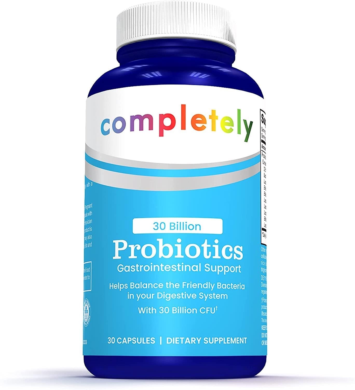 Completely 30 Billion CFU Guaranteed with 10 Strains Healthy Digestion Probiotic, Probiotics for Men, Women and Adults, Natural, Shelf Stable Probiotic, Non GMO