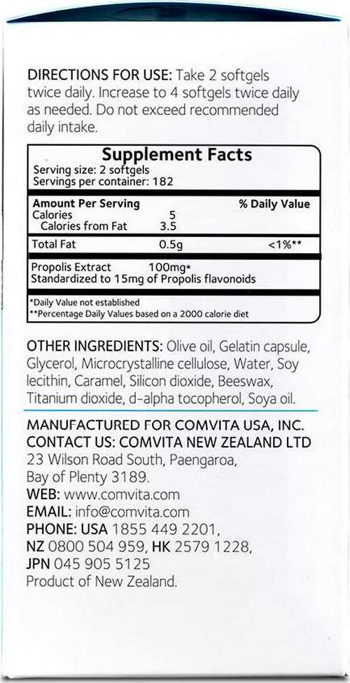 Comvita Propolis Soft Gel Capsules PFL 15, 365ct I Natural Immune Support