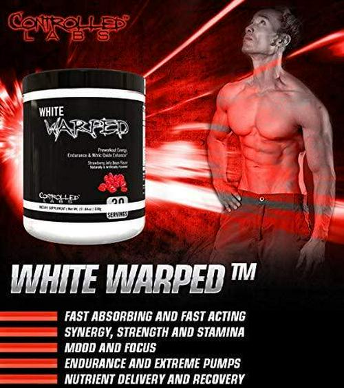 Controlled Labs White Warped Pre-Workout Energy, Endurance and Nitric Oxide Enhancer, Gummy Worm, 330 grams