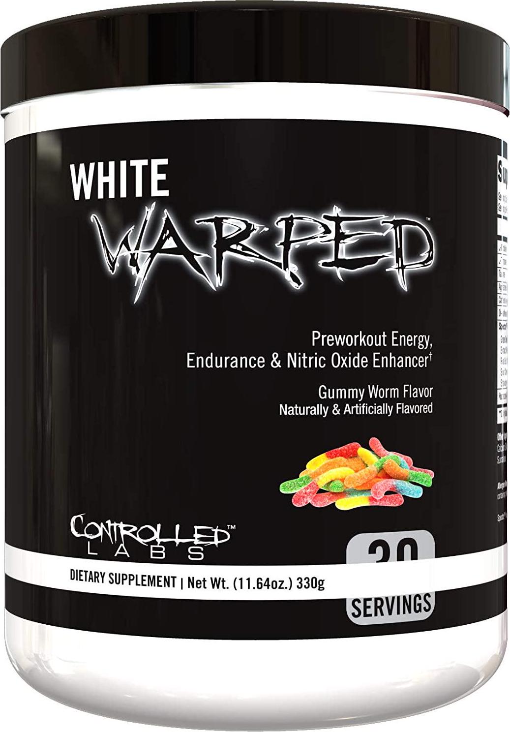 Controlled Labs White Warped Pre-Workout Energy, Endurance and Nitric Oxide Enhancer, Gummy Worm, 330 grams