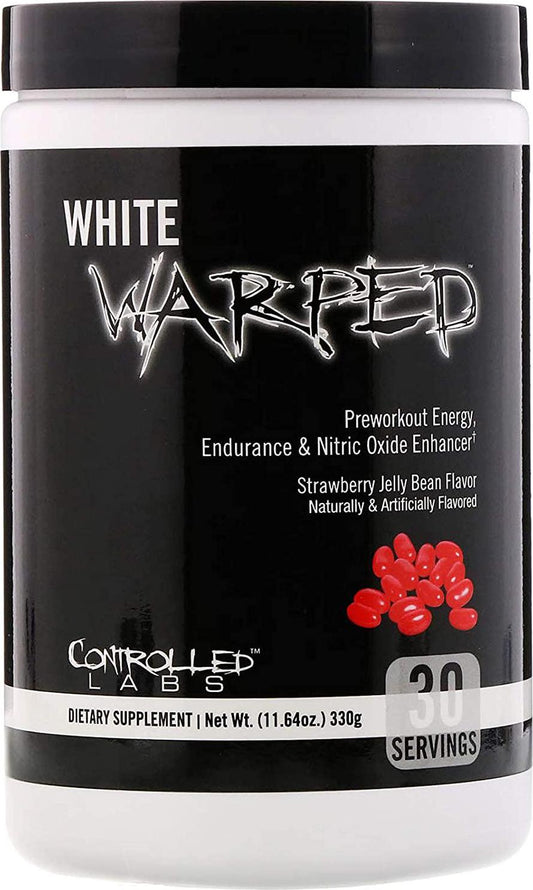 Controlled Labs White Warped Pre-Workout Energy, Endurance and Nitric Oxide Enhancer, Strawberry Jelly Bean 330 g , , Strawberry Jelly Bean330 grams