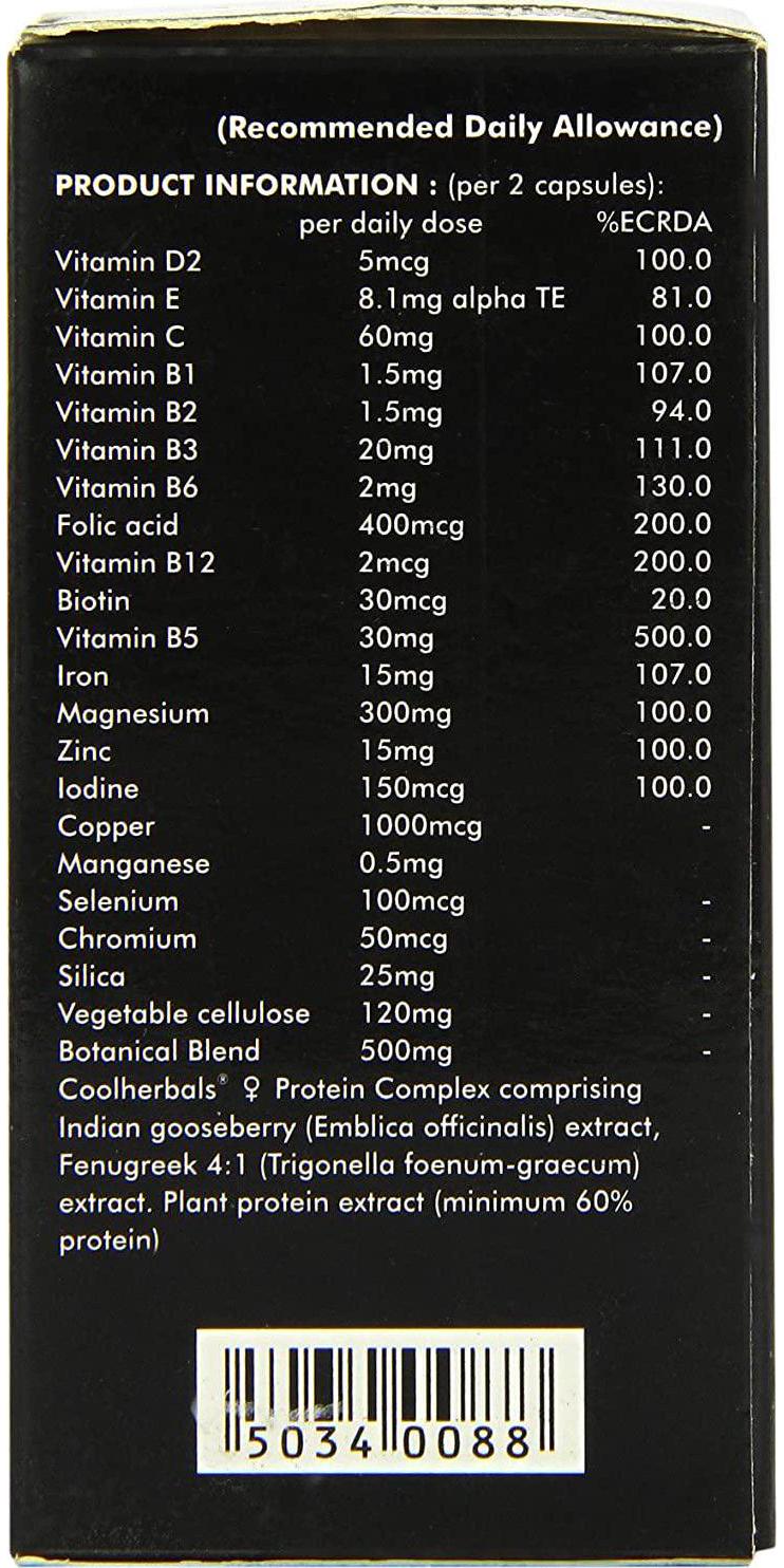 Coolherbals Advanced Vitamins Minerals and Protein Capsules Woman - Pack of 60 Capsules