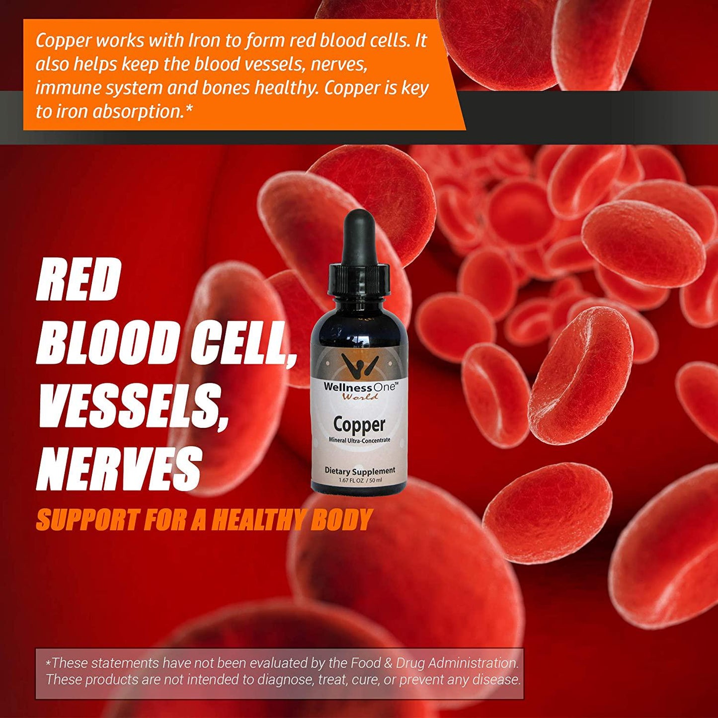 Copper - Best Liquid Ionic Mineral Supplement - (100 Days at 2mg per 10 Drops) 1.67fl oz. - Adjust Serving Sizes for Kids, Men and Women.