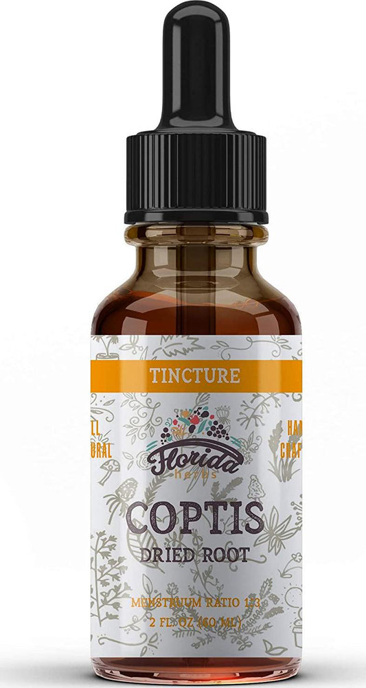 Coptis Tincture Organic Coptis Extract (Rhizoma Coptidis) Dried Root - Organic Supplement - Non GMO Gluten Free in Cold-Pressed Organic Vegetable Glycerine 2 Oz