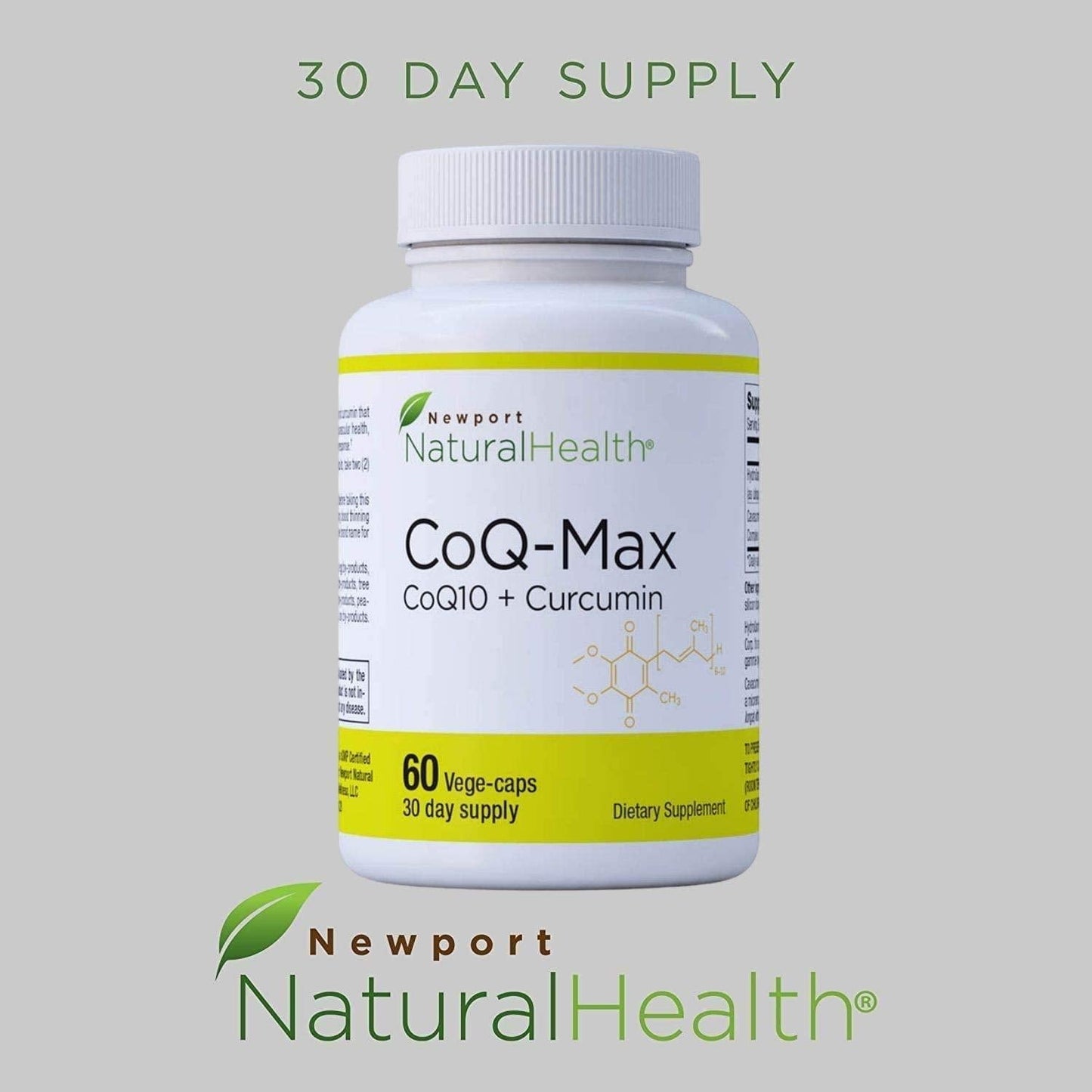 Coq-max with Curcumin: Co Q 10 Supplement 100 Mg with Tumeric Curumin, Heart Health, Natural Energy, Antioxidant, Anti-inflammatory, Cavacurmin, Hydroqsorb. 60 Vege-caps (30-Day Supply)
