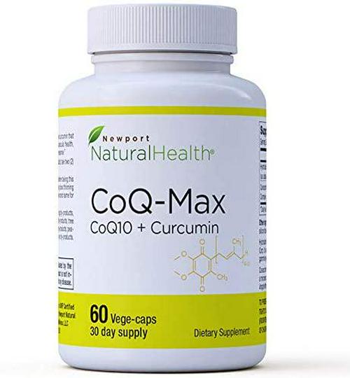 Coq-max with Curcumin: Co Q 10 Supplement 100 Mg with Tumeric Curumin, Heart Health, Natural Energy, Antioxidant, Anti-inflammatory, Cavacurmin, Hydroqsorb. 60 Vege-caps (30-Day Supply)