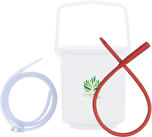 Cor-Vital Coffee Enema Kit for Colon Cleansing - Recommended by Gerson Home Enema Kit - Enema Bucket Kit with Red Tube - Colon Detox Organic Coffee Enema - Enema Coffee Colon Cleanser - Colon Health