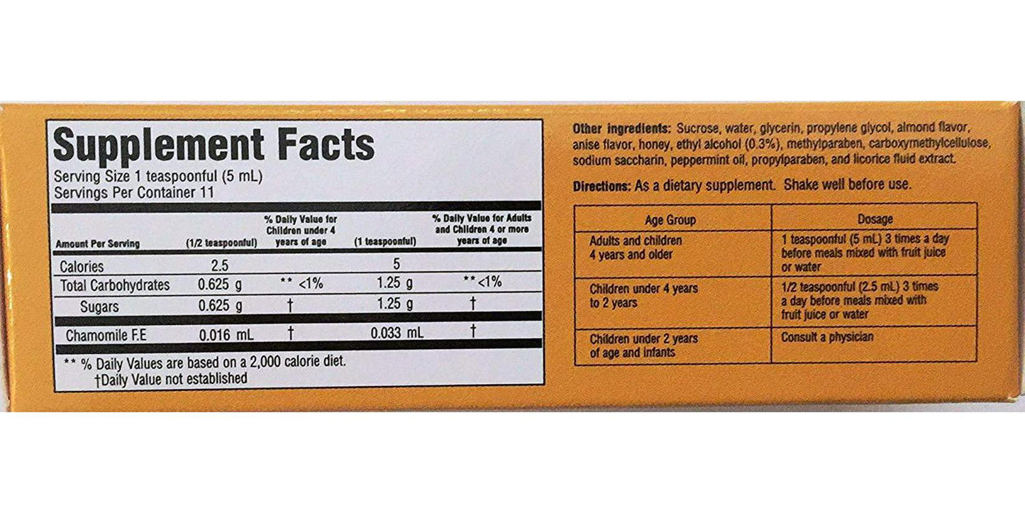 Cordial De Menper with Chamomile 2 oz. Dietary Supplement