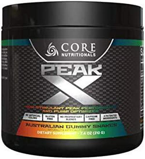 Core Nutrionals Peak X | Non-Stimulant Peak Performance and Pump Optimizer (Australian Gummy Snakes)