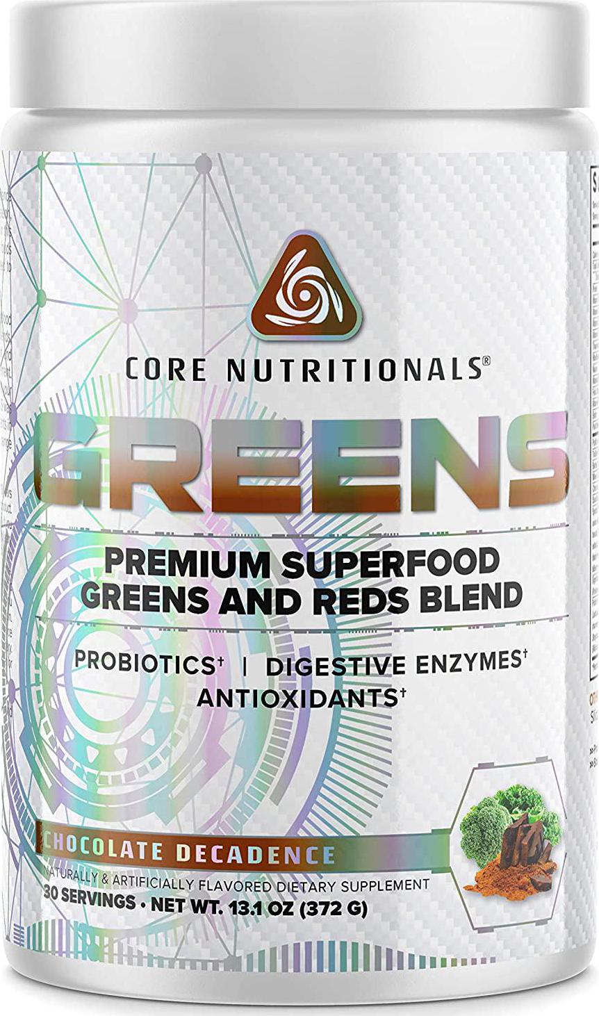 Core Nutritionals Greens Platinum Premium Superfood Greens and Reds Blend, Supports Digestion and Gut Health, 5 Billion CFU Probiotic,30 Servings (Chocolate)