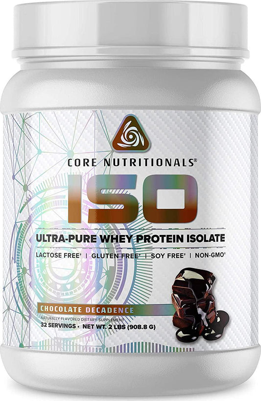 Core Nutritionals ISO, 100% Micro Filtered, Zero Artificial Fillers, 25g Whey Protein Isolate, 32 servings (Chocolate Decadence)