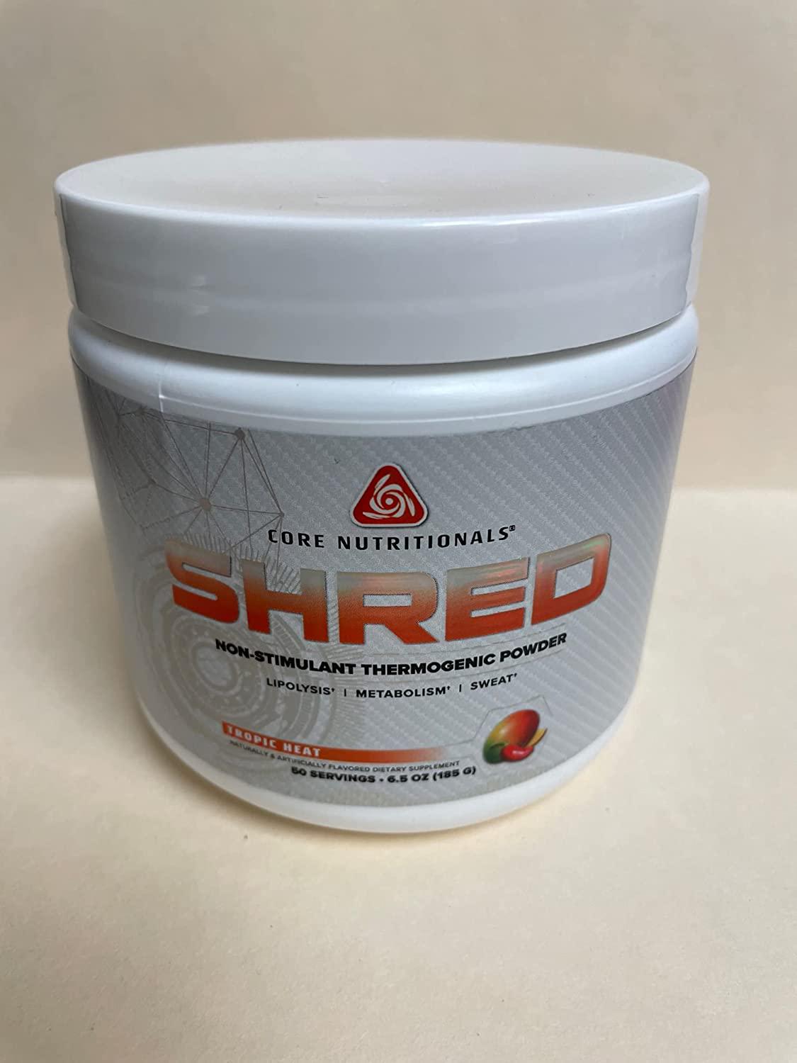 Core Nutritionals Platinum Shred Non-Stimulant, Fat Burning, Thermogenic Powder with 1G Acetyl-L-Carnitine 50 Servings (Tropic Heat)