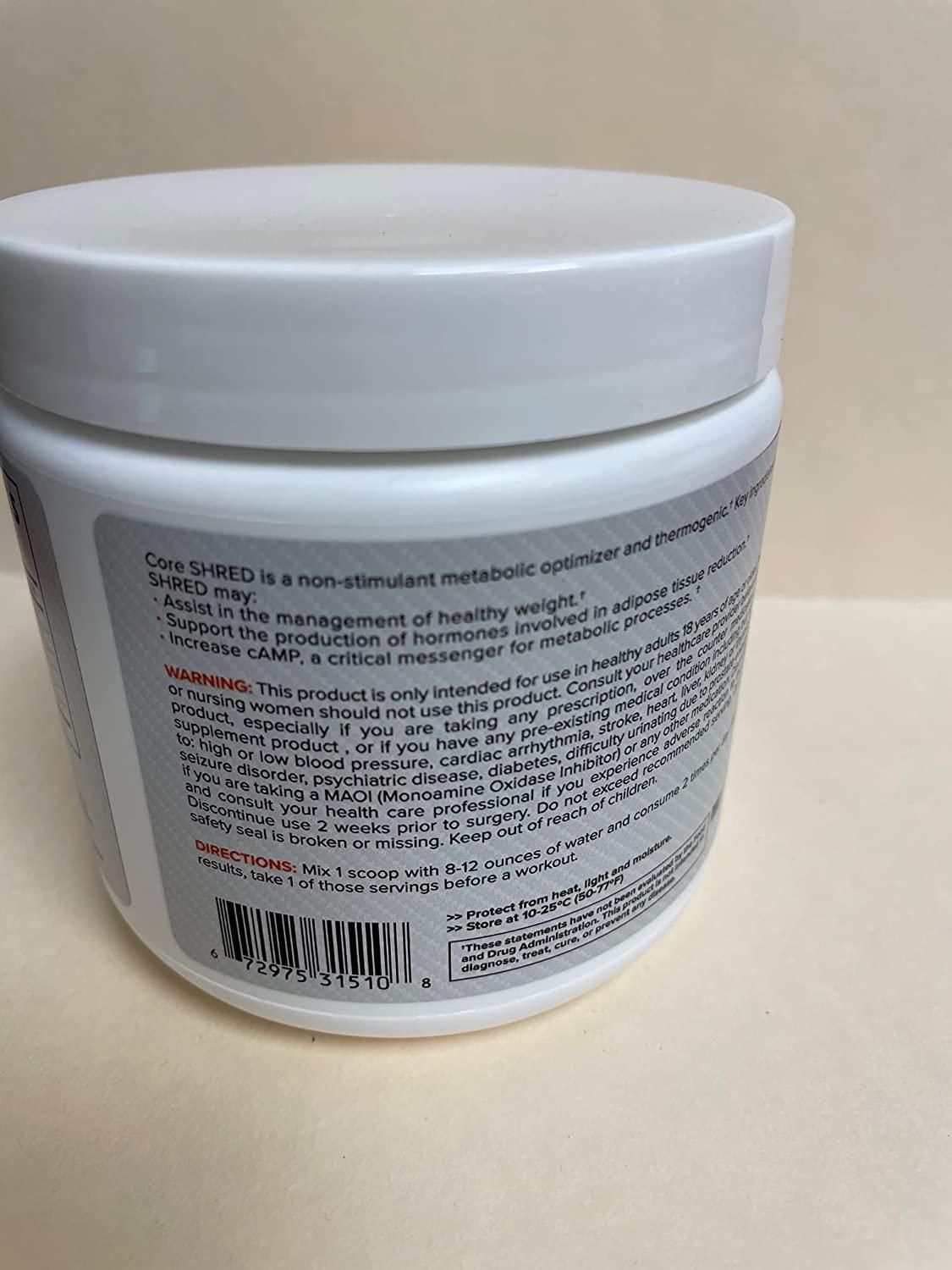 Core Nutritionals Platinum Shred Non-Stimulant, Fat Burning, Thermogenic Powder with 1G Acetyl-L-Carnitine 50 Servings (Tropic Heat)