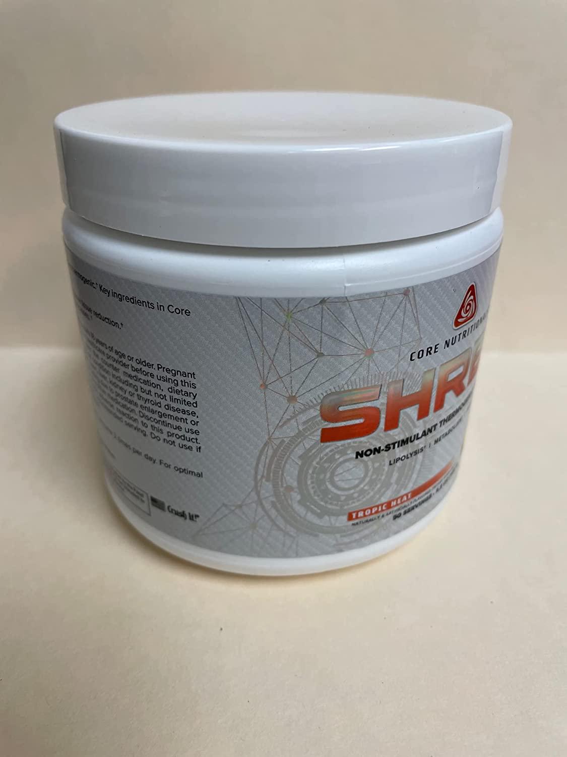 Core Nutritionals Platinum Shred Non-Stimulant, Fat Burning, Thermogenic Powder with 1G Acetyl-L-Carnitine 50 Servings (Tropic Heat)