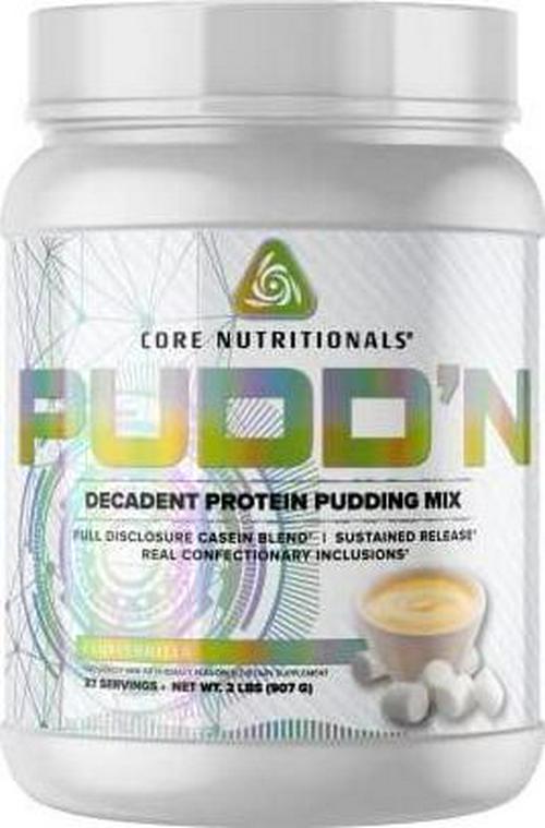 Core Nutritionals Pudd&#039;n, Decadent Protein Pudding Mix, Full Disclosure Casein Blend, Sustained Release, 20G Protein, 27 Servings (Fluffernilla, 2 lb)