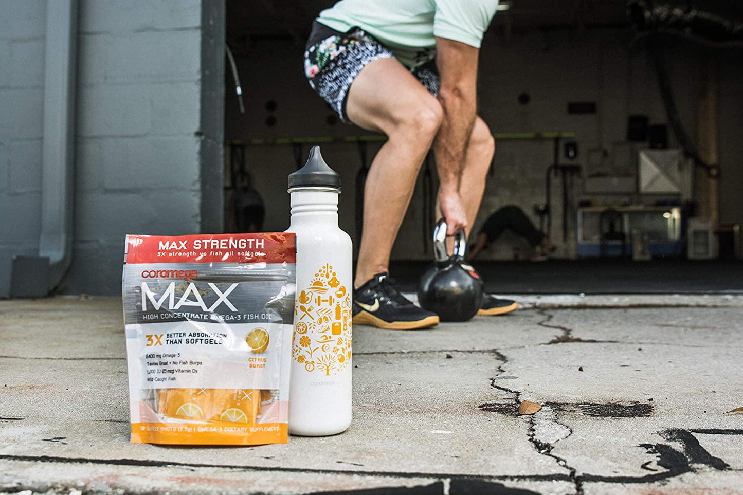 Coromega MAX High Concentrate Omega 3 Fish Oil, 2400mg Omega-3s with 3X Better Absorption Than Softgels, 30 Single Serve Packets, Citrus Burst Flavor; Anti Inflammatory Supplement with Vitamin D