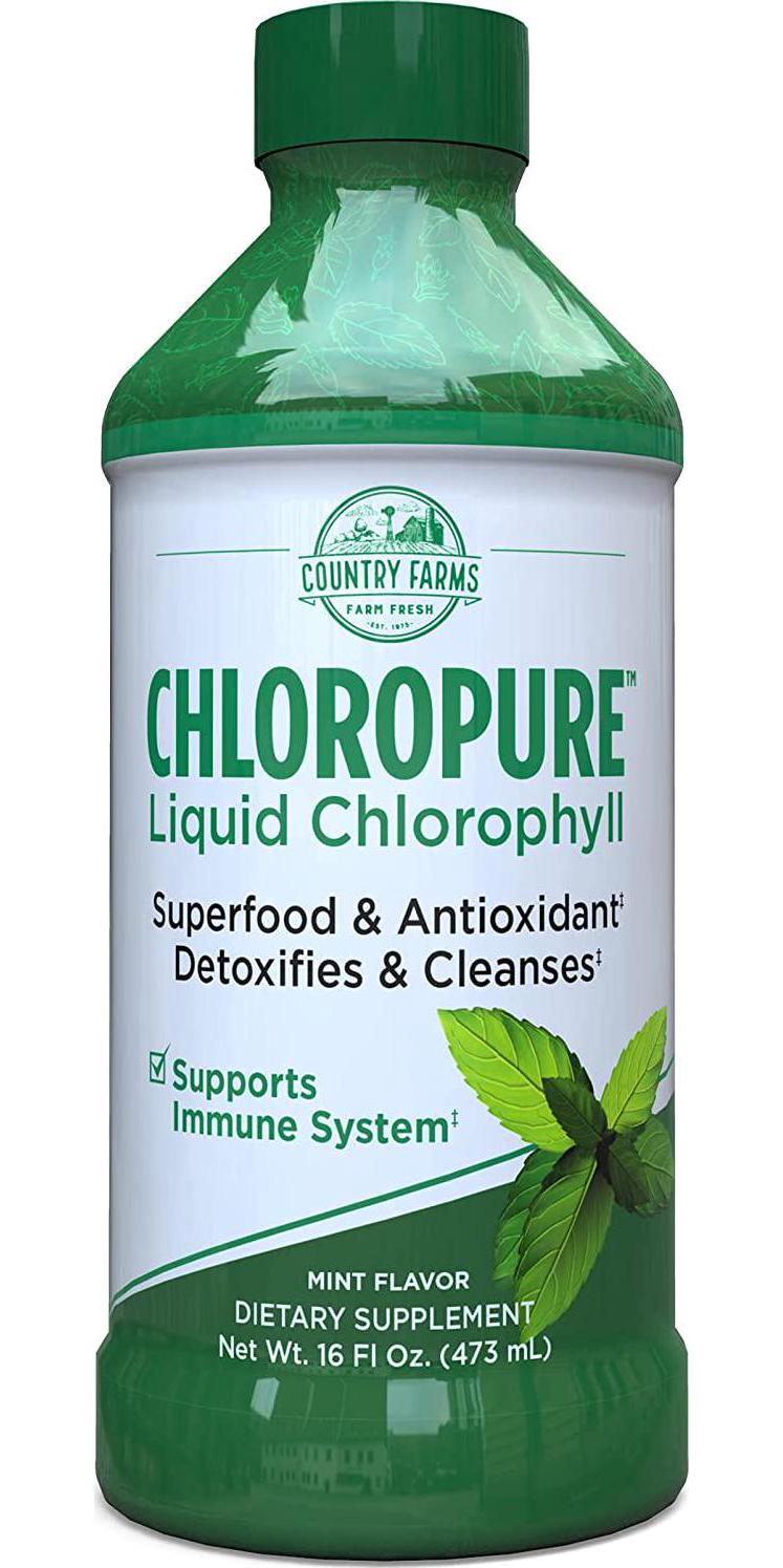 Country Farms Chloropure Liquid Chlorophyll, Superfood and Antioxidant, Mint Flavor, 16 Fl Ounce, 16 Servings