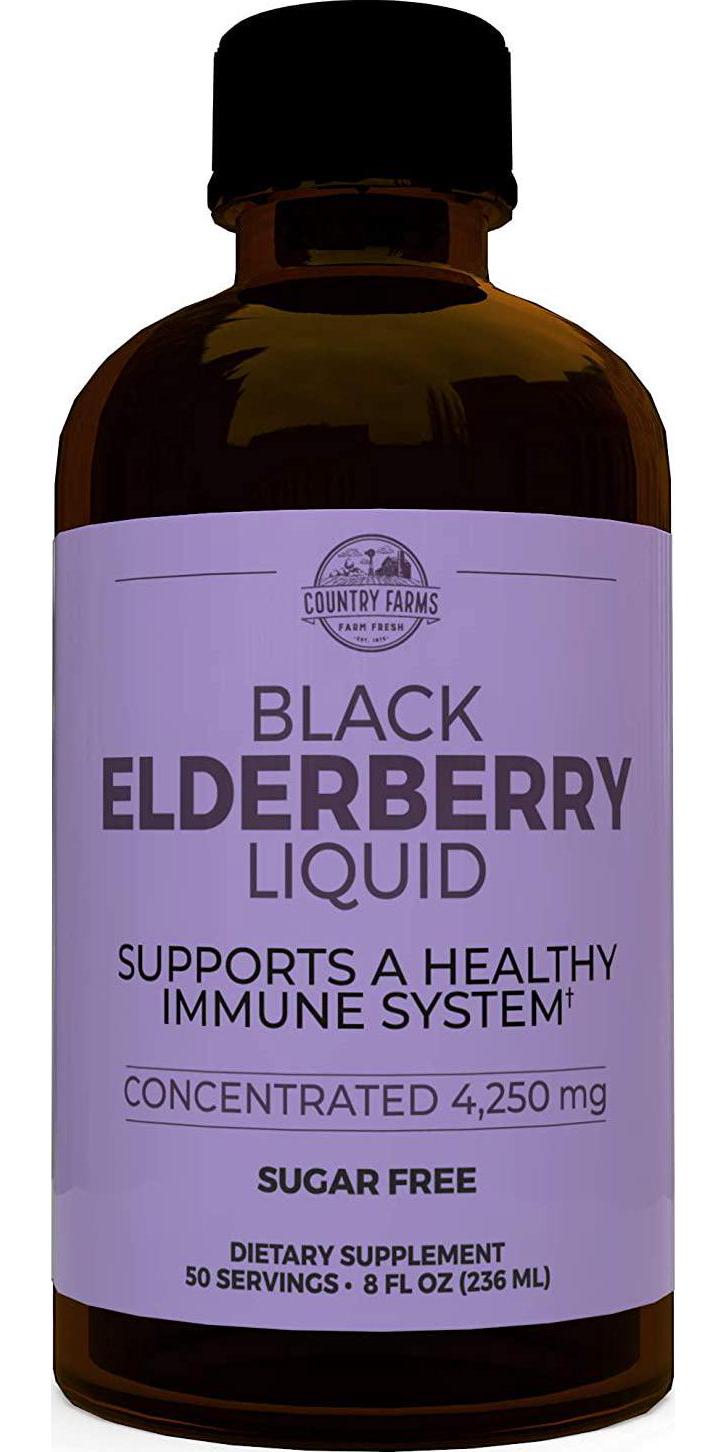 Country Farms Country Farms Elderberry Liquid, Supports A Healthy Immune System, Sugar Free, 8fl Oz. 50 Servings, 8 Fl Oz