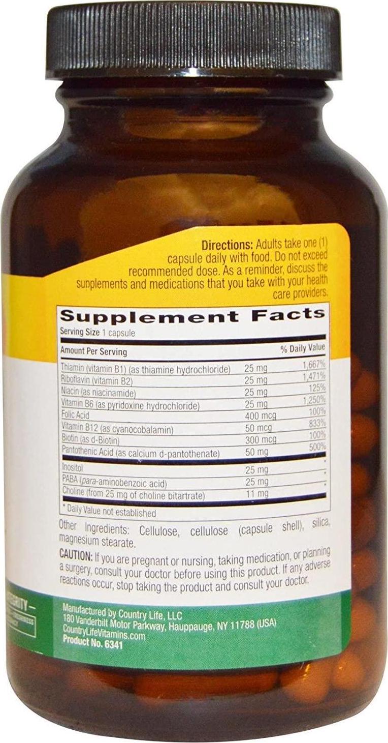 Country Life Basic B Vitamins Dietary Supplement - Blend of B Vitamins - 90 Vegetarian Capsules