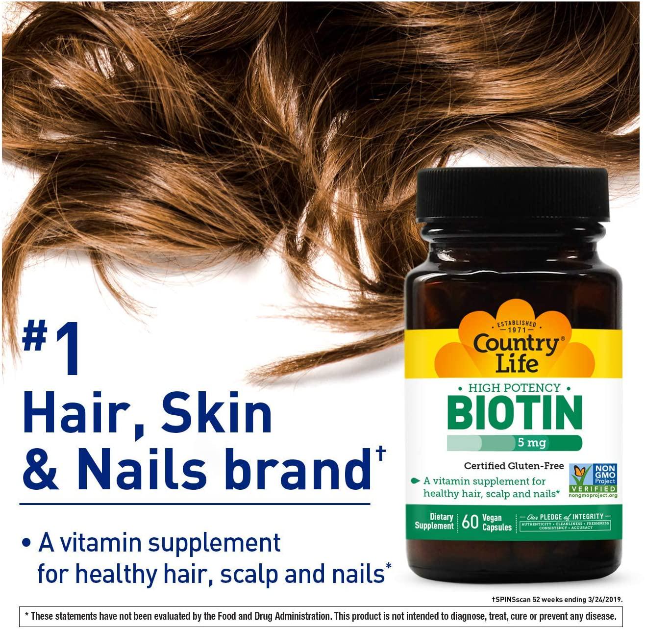 Country Life BioTin High Potency, 5 Mg, 60 Count