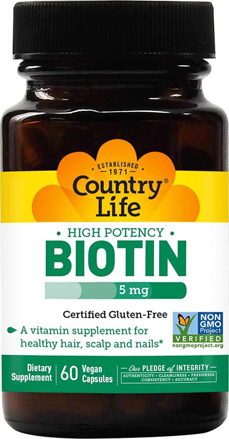 Country Life BioTin High Potency, 5 Mg, 60 Count