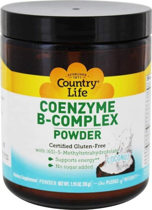 Country Life - Coenzyme B-Complex Powder Coconut - 1.95 oz.