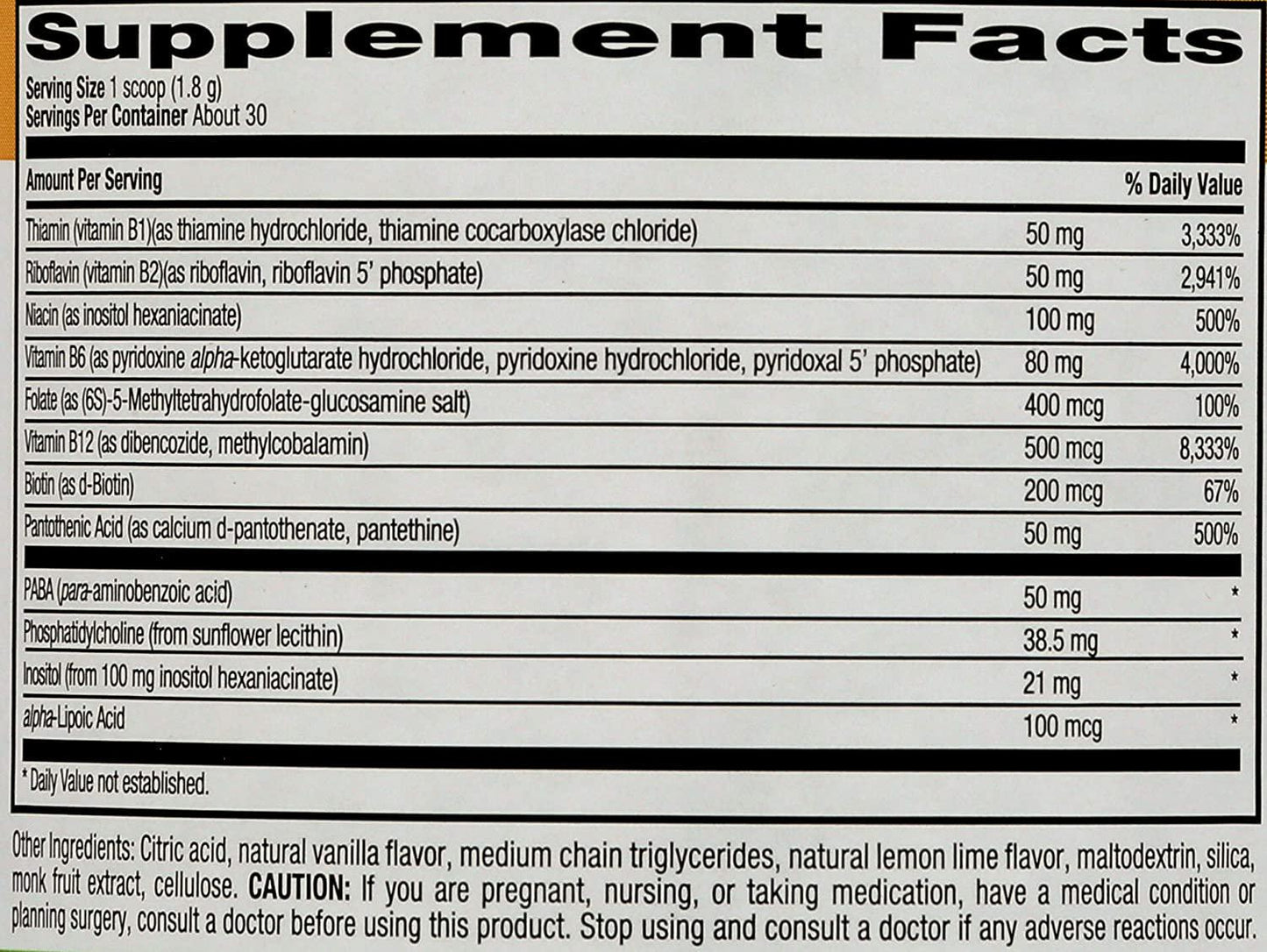 Country Life Coenzyme B-complex Powder Lemon Lime, 0.2 Pound