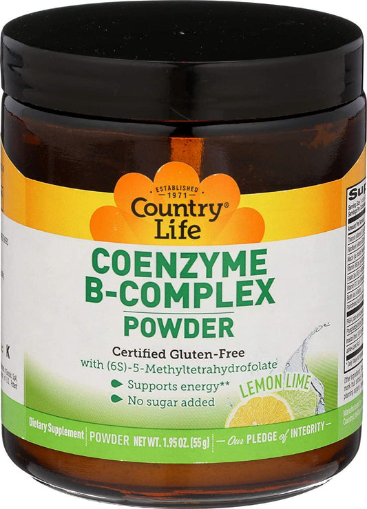 Country Life Coenzyme B-complex Powder Lemon Lime, 0.2 Pound
