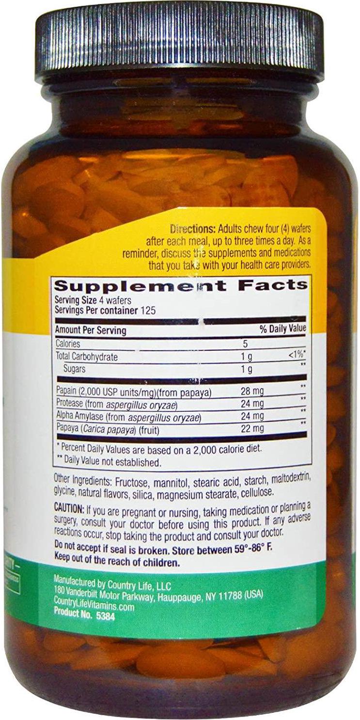 Country Life Country Life Tropical Papaya Chewable 500 ct