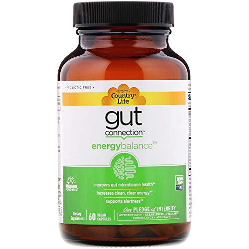 Country Life Gut Connection - Energy Balance - 60 ct - Help Improve Microbiome Health - Increases Clean Clear Energy - Supports Alertness