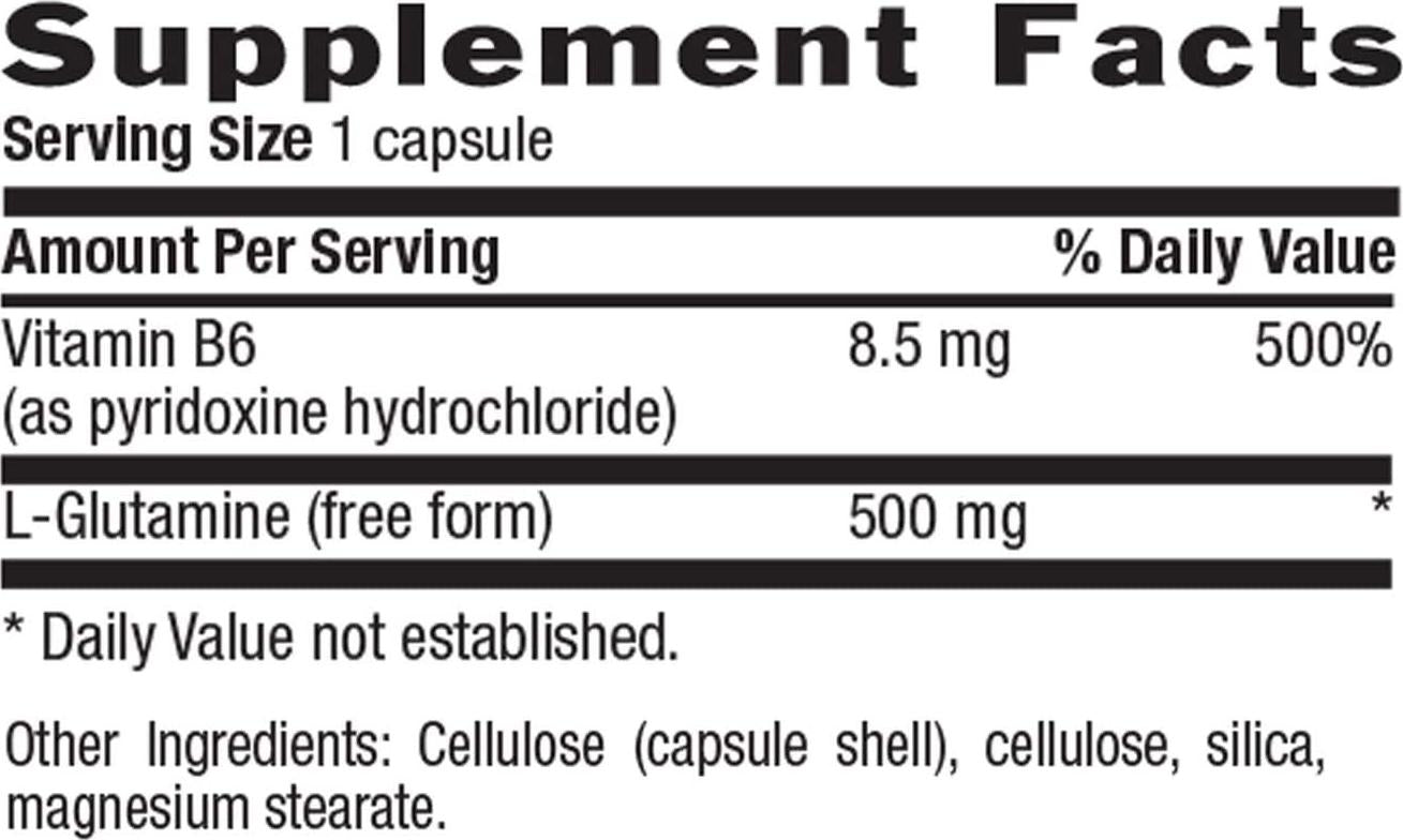Country Life L-Glutamine Caps - 500 mg with Vitamin B6-100 Vegan Capsules - May Help Aid in Muscle Support - Promotes Immune Function Support - Gluten-Free