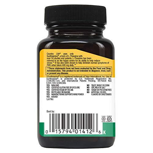 Country Life L-theanine, 200 mg, 60-Count