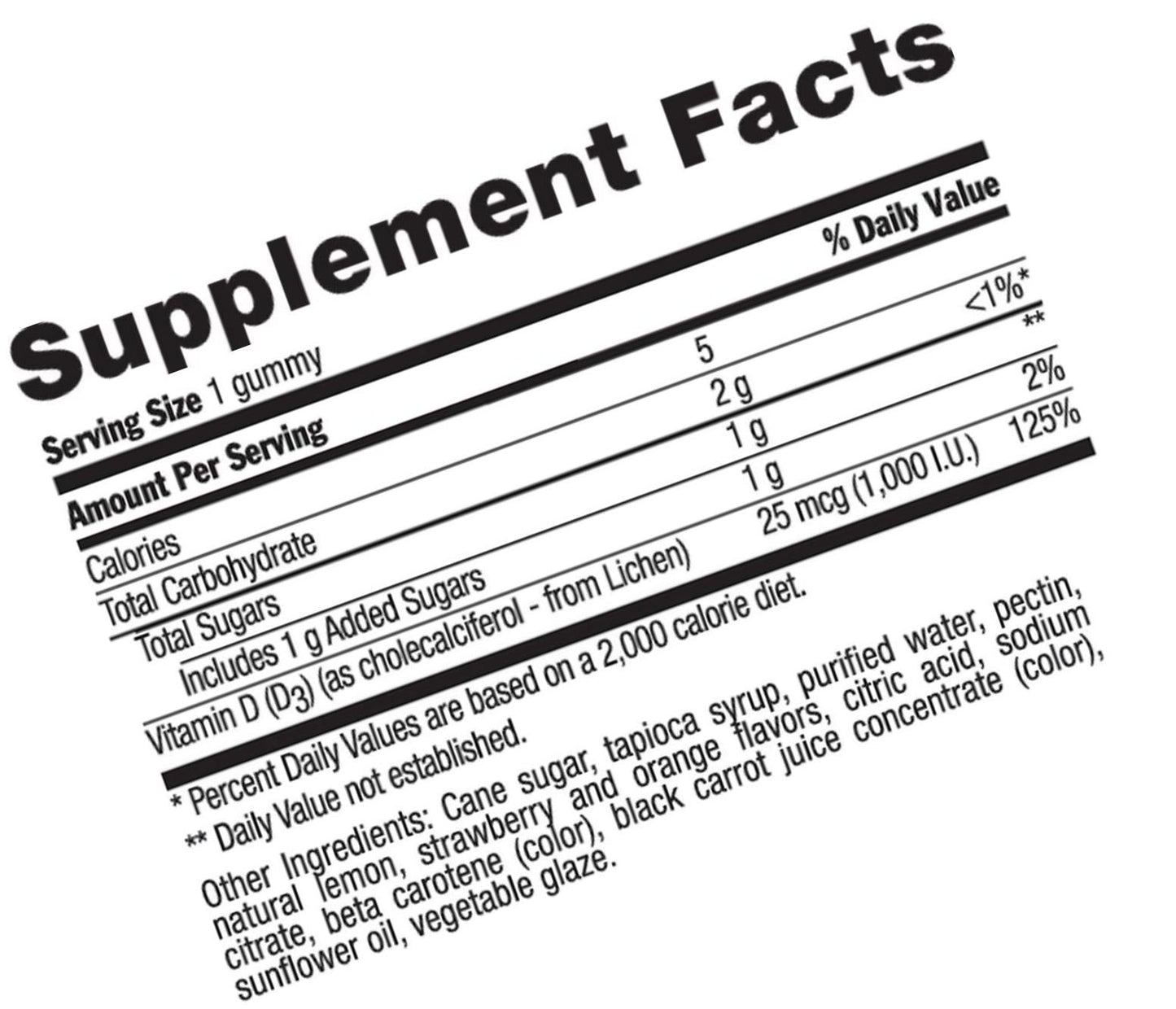 Country Life - Vitamin D3 Vegan Gummies Lemon, Strawberry and Orange 1000 IU - 60 Gummies