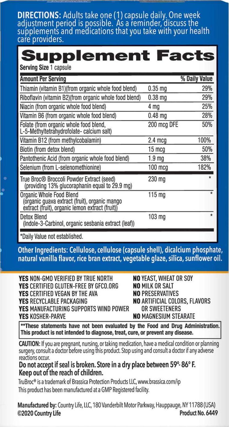 Country Life, Whole Food B-Vitamin, Cellular Detox, 30 Vegan Capsules,Country Life, Whole Food B-Vitamin, Cellular Detox, 30 Vegan Capsules