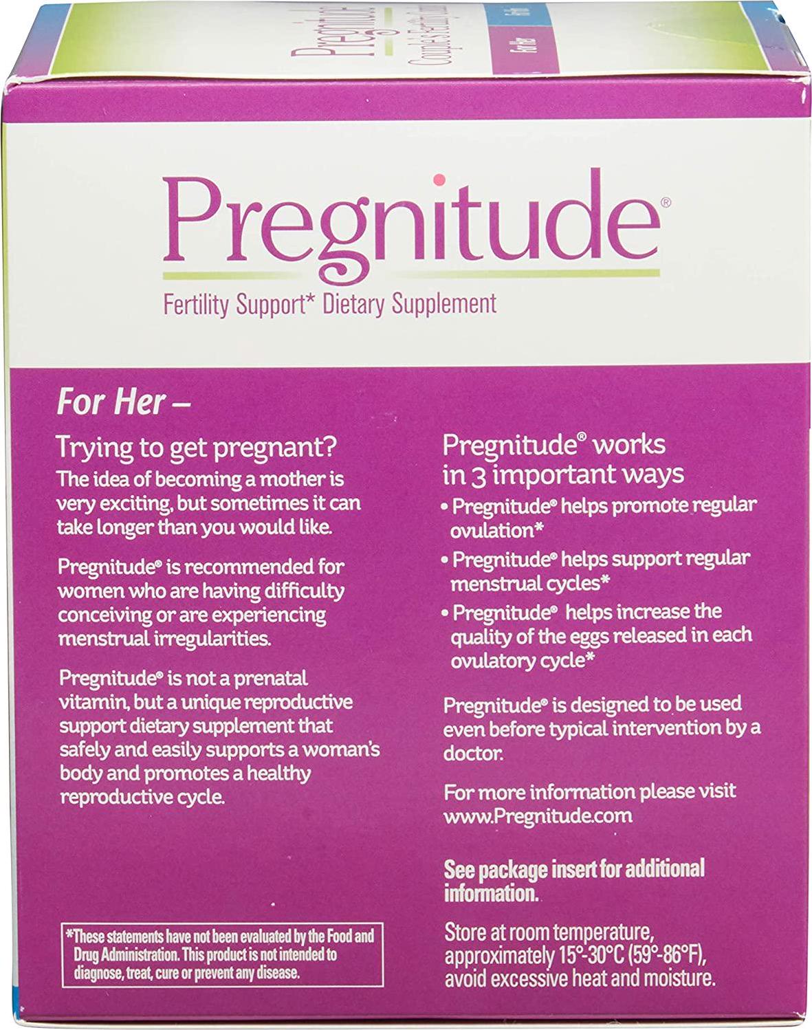 Couple's Fertility Combo - Pregnitude Reproductive and Dietary Supplement, Evolution60 Male Fertility and Reproductive Supplement - 15 Day Supply for Couple's