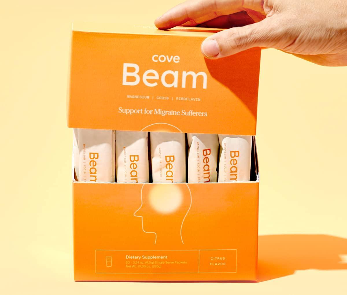 Cove Beam - Formulated by Neurologists for Migraine Sufferers, 3-in-1 Formula has Magnesium, Riboflavin, and CoQ10 to Help Keep Migraine Under Control Naturally - 30 Powder Sticks Packs/1 Month Supply
