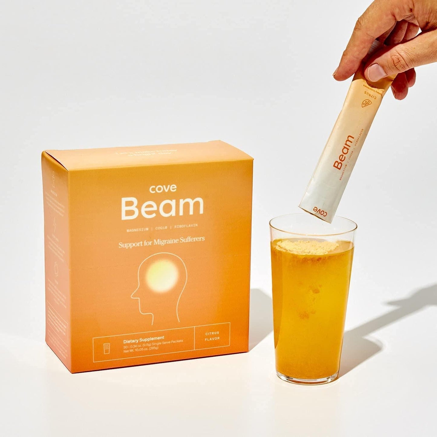 Cove Beam - Formulated by Neurologists for Migraine Sufferers, 3-in-1 Formula has Magnesium, Riboflavin, and CoQ10 to Help Keep Migraine Under Control Naturally - 30 Powder Sticks Packs/1 Month Supply