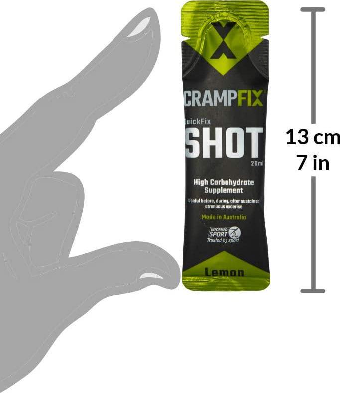 CrampFix Sports Shot, Prevents and Relieves Muscle Cramps in Seconds, Easy Carry Sachets, 15 Pack, All Natural, Lemon