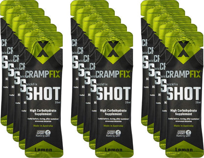 CrampFix Sports Shot, Prevents and Relieves Muscle Cramps in Seconds, Easy Carry Sachets, 15 Pack, All Natural, Lemon