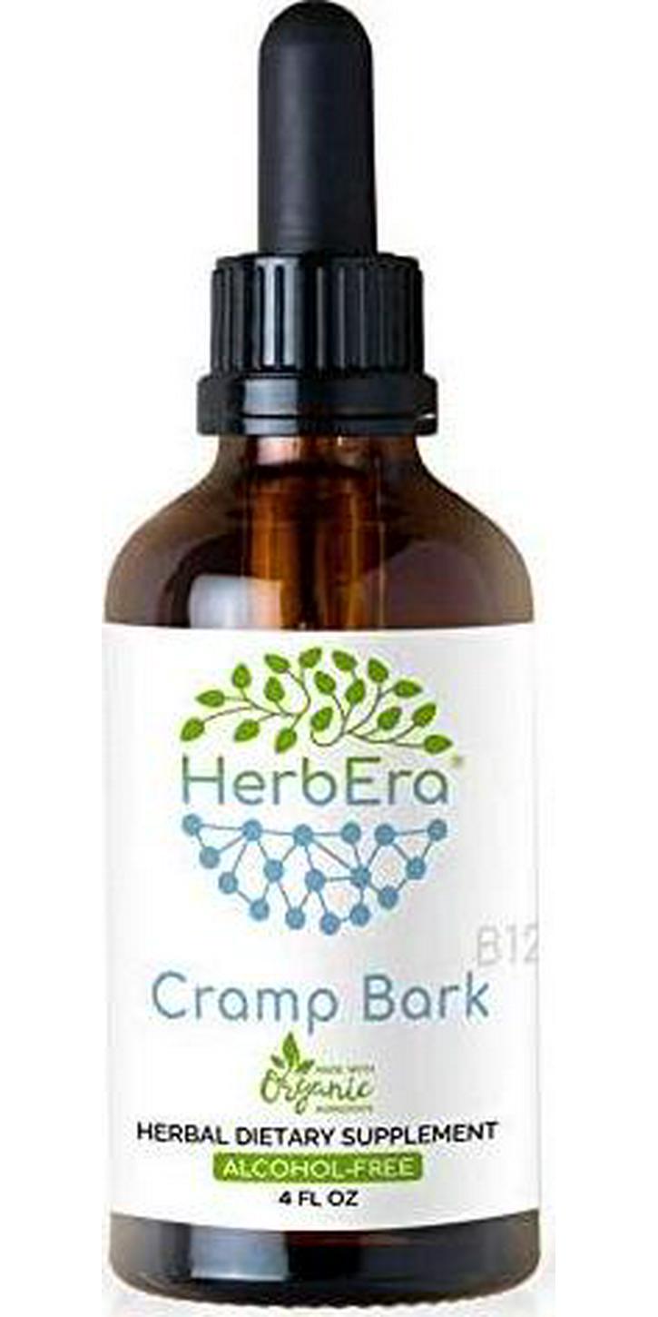 Cramp Bark B120 Alcohol-Free Herbal Extract Tincture, Organic Cramp Bark (Viburnum Opulus) Dried Bark (4 fl oz)